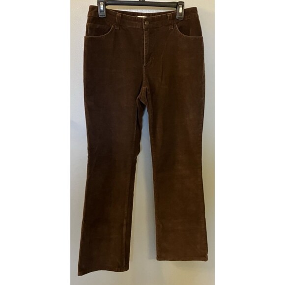 St Johns Bay Womens Stretch Corduroy Pants Brown Mid Rise Bootcut Size 6 NWOT - Picture 1 of 7